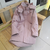 Naiste vabaaja jakk kõrge krae ja kapuutsiga