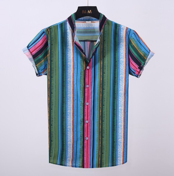 Férfi modern csíkos ing széles modell