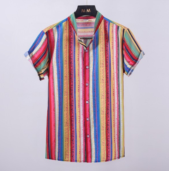 Férfi modern csíkos ing széles modell