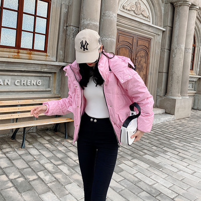 Új modell őszi-téli rövid kabát kapucnival