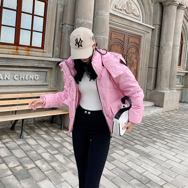 Új modell őszi-téli rövid kabát kapucnival