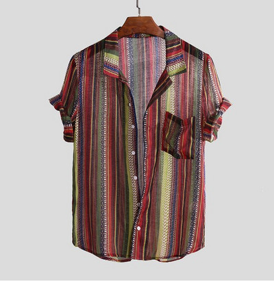 Alkalmi férfi csíkos ing zsebbel