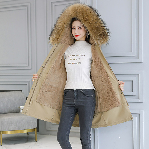 Naiste talvejope vöökoha ja kapuutsiga