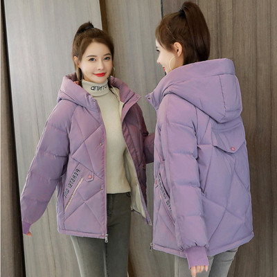 Μοντέρνο γυναικείο χειμερινό μπουφάν με κουκούλα και τσέπες - δύο μοντέλα