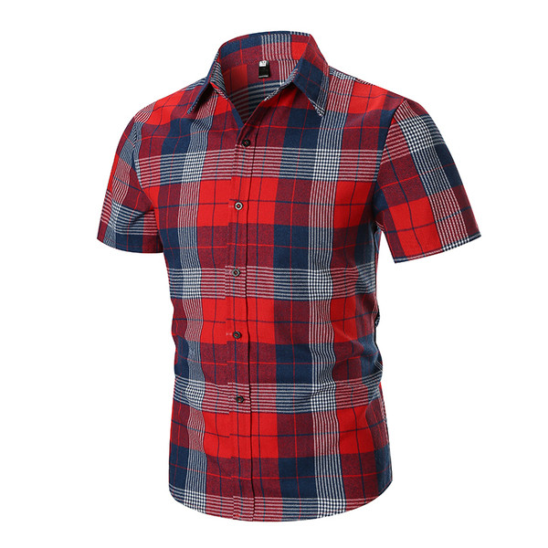 Meeste vabaaja ruuduline särk klassikalise kraega