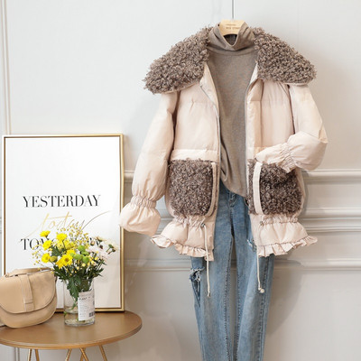 Νέο μοντέλο χειμερινό γυναικείο μπουφάν με γούνα και τσέπες