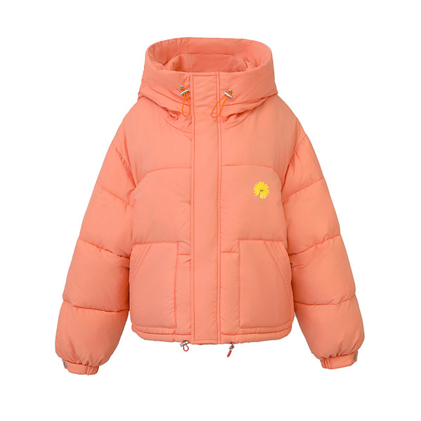 Κοντό χειμερινό μπουφάν με χρωματιστό τύπωμα