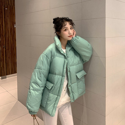 Γυναικείο χειμερινό μπουφάν με τσέπες και ψηλό γιακά