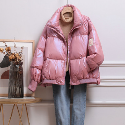 Γυναικείο χειμερινό μπουφάν μοντέλο με υψηλό κολάρο και φερμουάρ