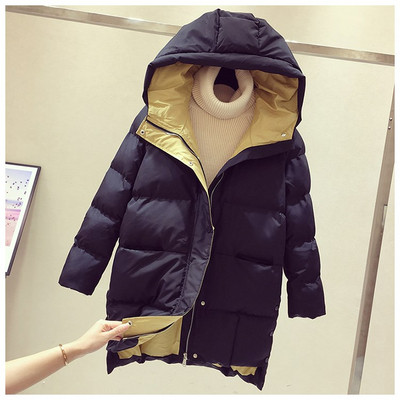 Modern női kabát kapucnival - aszimmetrikus modell