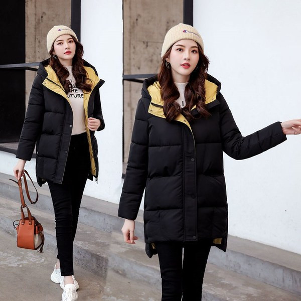 Modern női kabát kapucnival - aszimmetrikus modell