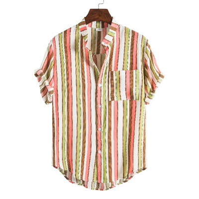 Aktuelni široki model muške prugaste košulje