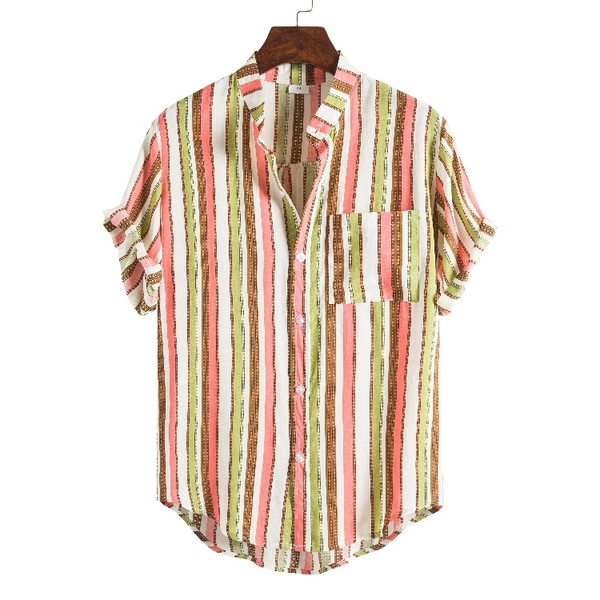 Aktuelni široki model muške prugaste košulje