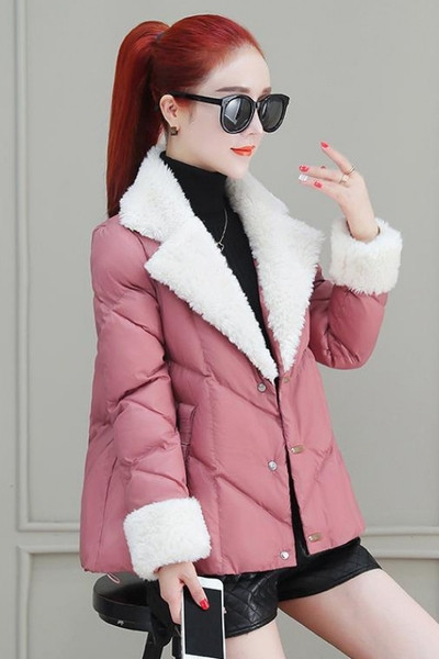 Stiilne pehme voodri ja V-kujulise kraega naiste jope