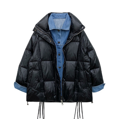 Jauna modeļa sieviešu jaka ar šņorēm un kabatām