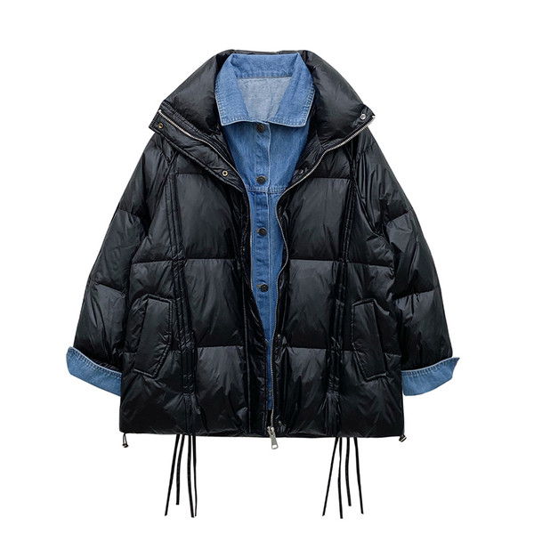 Jauna modeļa sieviešu jaka ar šņorēm un kabatām