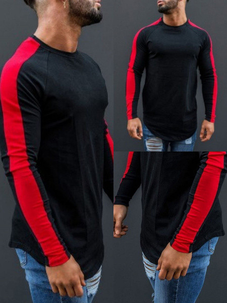 Muška actuana duga bluza s dugim rukavima i ovalnim izrezom