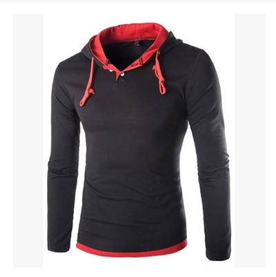 Ανδρική μπλούζα casual με μακριά μανίκια και κορδόνια