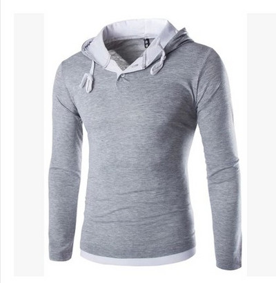 Ανδρική μπλούζα casual με μακριά μανίκια και κορδόνια