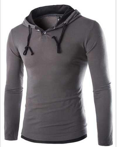 Ανδρική μπλούζα casual με μακριά μανίκια και κορδόνια