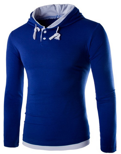 Ανδρική μπλούζα casual με μακριά μανίκια και κορδόνια