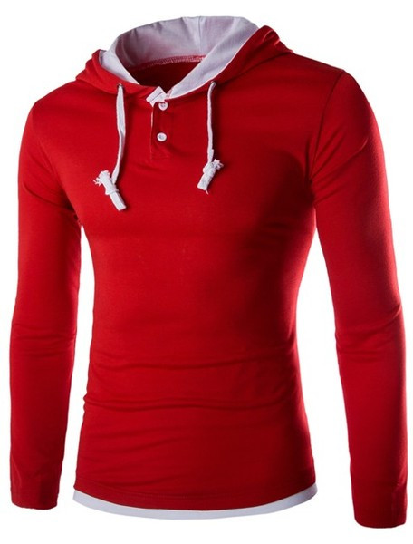 Ανδρική μπλούζα casual με μακριά μανίκια και κορδόνια