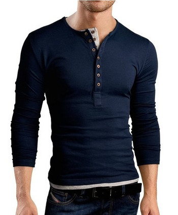 Мъжка актуална блуза втален модел с копчета