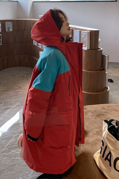 Sieviešu ikdienas ziemas jaka ar kapuci - plats modelis