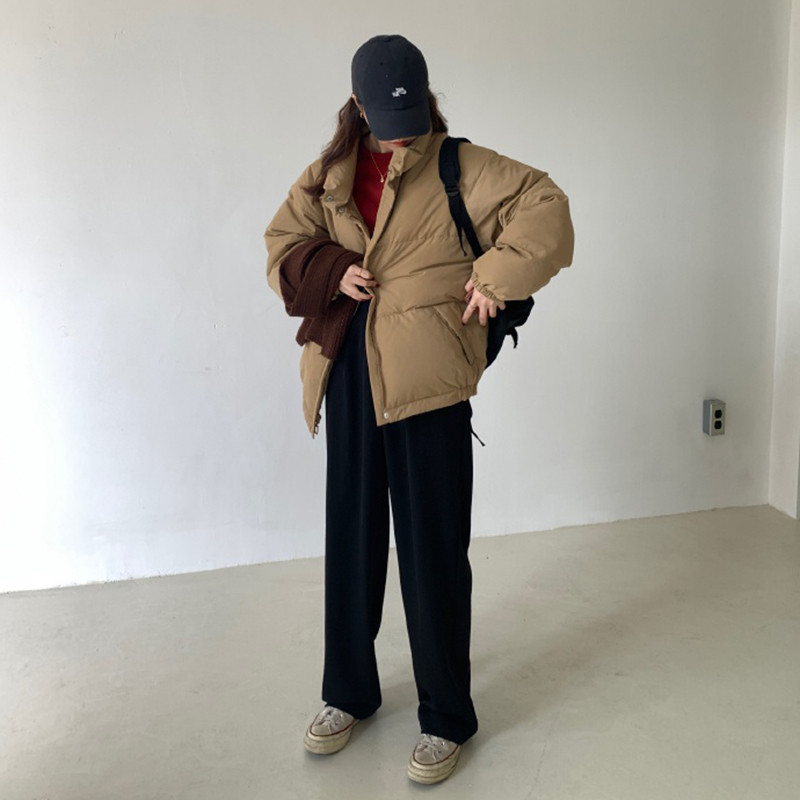 Īsa sieviešu plata jaka ar augstu apkakli