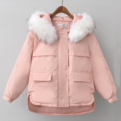 Νέο μοντέλο χειμερινό γυναικείο μπουφάν με κουκούλα με γούνα