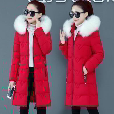 Νέο χειμερινό γυναικείο μπουφάν με κουκούλα και τσέπες