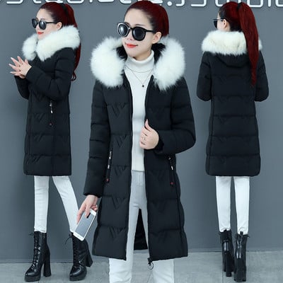 Νέο χειμερινό γυναικείο μπουφάν με κουκούλα και τσέπες