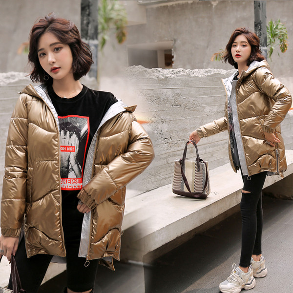 Laia mudeliga naiste talvejope luku ja kapuutsiga