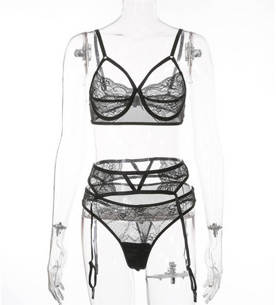 Γυναικεία εσώρουχα από δαντέλα σε μαύρο χρώμα