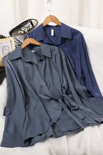 Moodne lipsude ja pikkade varrukatega naiste särk