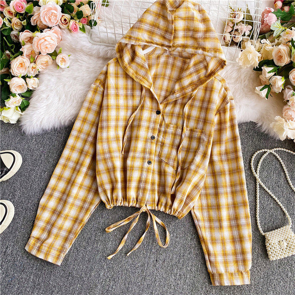 Alkalmi női ing kapucnival és hosszú ujjal