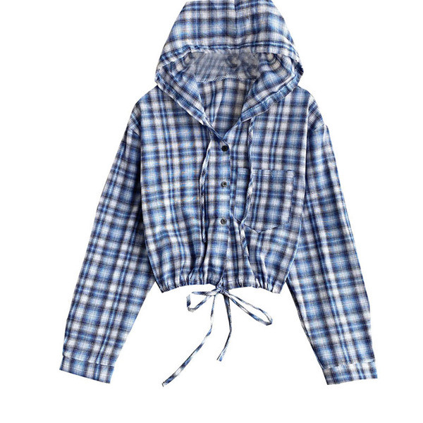 Alkalmi női ing kapucnival és hosszú ujjal