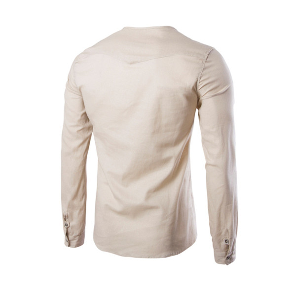 Alkalmi férfi blúz hosszú ujjal és spitz nyakkivágással