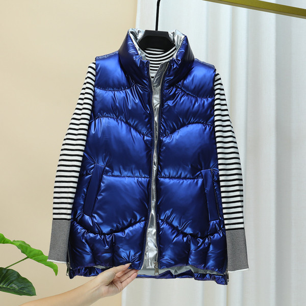 Ikdienas sieviešu ziemas veste ar augstu apkakli