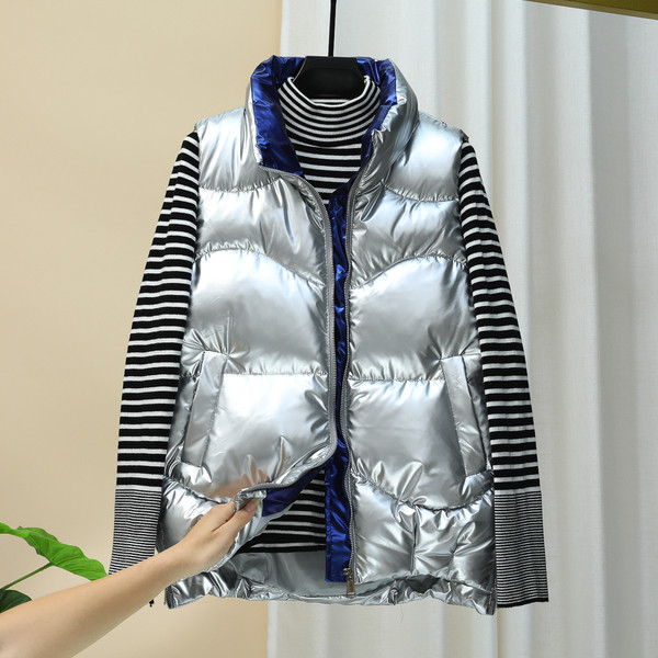 Ikdienas sieviešu ziemas veste ar augstu apkakli