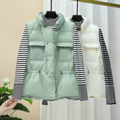 Γυναικείο γιλέκο casual με τσέπες και ψηλό γιακά