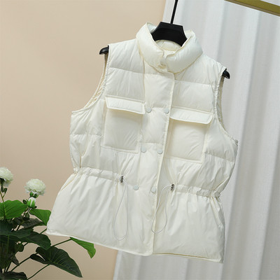 Γυναικείο γιλέκο casual με τσέπες και ψηλό γιακά