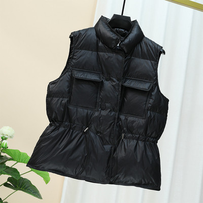 Γυναικείο γιλέκο casual με τσέπες και ψηλό γιακά