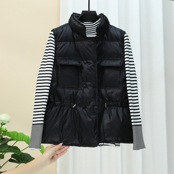 Γυναικείο γιλέκο casual με τσέπες και ψηλό γιακά