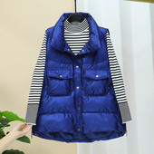 Hétköznapi széles, zsebes női mellény