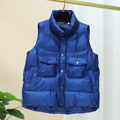 Hétköznapi széles, zsebes női mellény