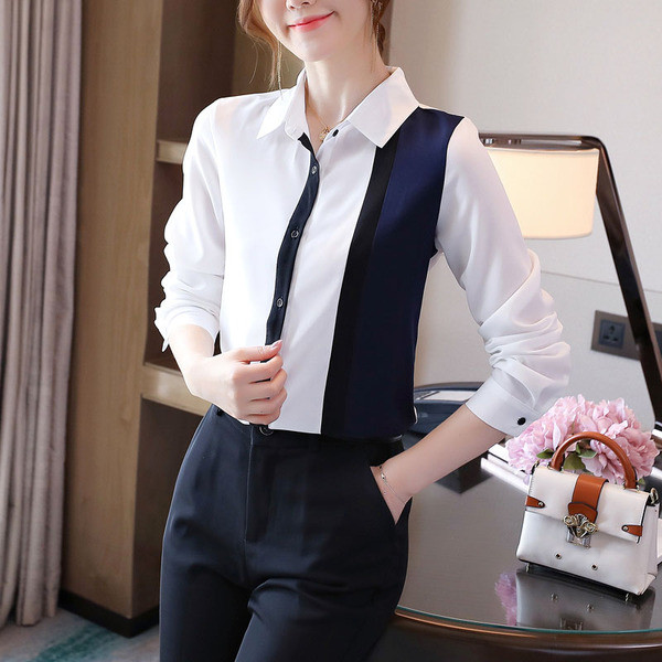 Uue mudeli naiste särk - klassikalise krae ja pikkade varrukatega