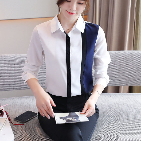 Uue mudeli naiste särk - klassikalise krae ja pikkade varrukatega