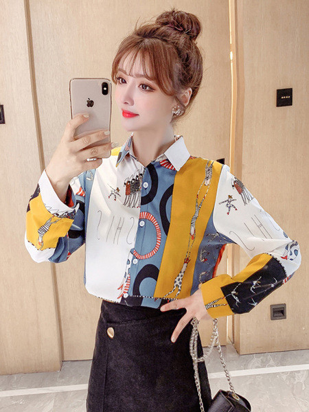 Moderna ženska košulja - s klasičnim ovratnikom i uzorkom