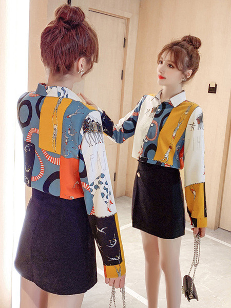 Moderna ženska košulja - s klasičnim ovratnikom i uzorkom